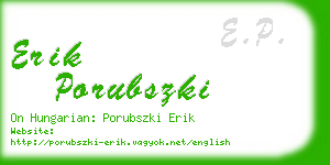 erik porubszki business card